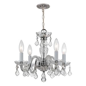 Crystorama Traditional Crystal 4 Light 12 Inch Mini Chandelier in Polished Chrome with Clear Italian Crystals