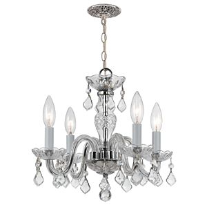 Crystorama Traditional Crystal 4 Light 12 Inch Mini Chandelier in Polished Chrome with Clear Hand Cut Crystals