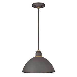 Hinkley Foundry Dome 1-Light Outdoor Wall Light In Museum Bronze