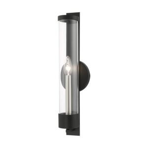 Castleton 1-Light Wall Sconce in Black w with Brushed Nickel