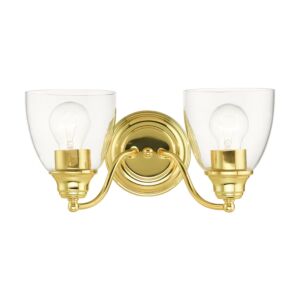 Montgomery 2-Light Bathroom Vanity Light in Polished Brass