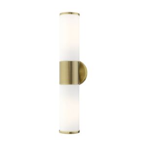 Lindale 2-Light Bathroom Vanity Light in Antique Brass