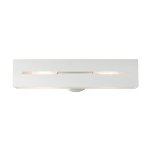 Soma 2-Light Bathroom Vanity Light in Textured White w with Brushed Nickels