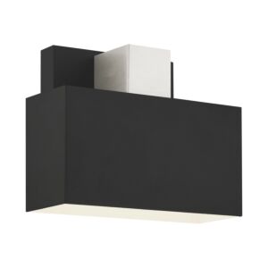 Lynx 1-Light Outdoor Wall Sconce in Black w with Brushed Nickels