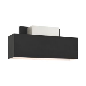 Lynx 2-Light Outdoor Wall Sconce in Black w with Brushed Nickels