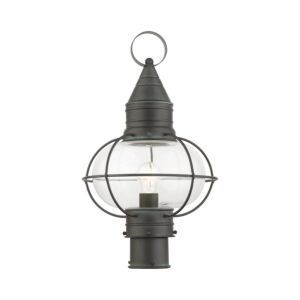Newburyport 1-Light Outdoor Post Top Lantern in Charcoal