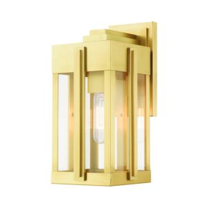 Lexington 1-Light Outdoor Wall Lantern in Natural Brass