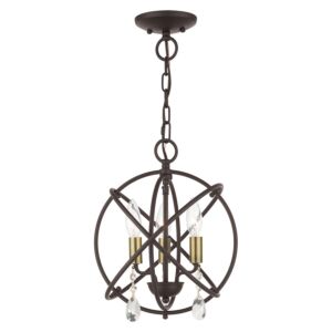 Aria 3-Light Convertible Chandelier with Semi-Flush in Bronze