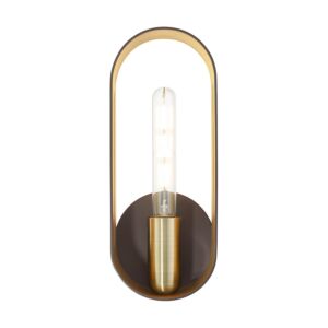 Ravena 1-Light Wall Sconce in Bronze w with Antique Brasss