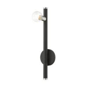 Bannister 1-Light Wall Sconce in Black w with Brushed Nickels
