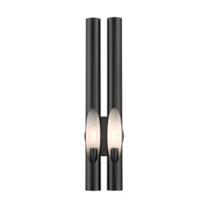 Acra 2-Light Wall Sconce in Shiny Black