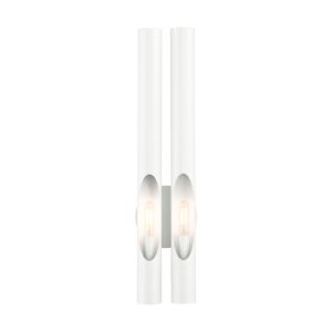 Acra 2-Light Wall Sconce in Shiny White