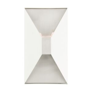 Lexford 2-Light Wall Sconce in Textured White w with Brushed Nickels
