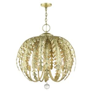 Acanthus 5-Light Chandelier in Hand Applied Winter Gold
