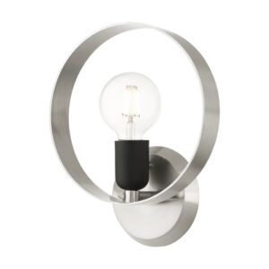 Modesto 1-Light Wall Sconce in Brushed Nickel w with Blacks
