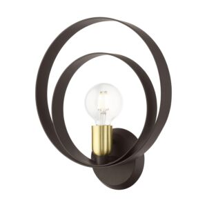 Modesto 1-Light Wall Sconce in Bronze w with Satin Brasss