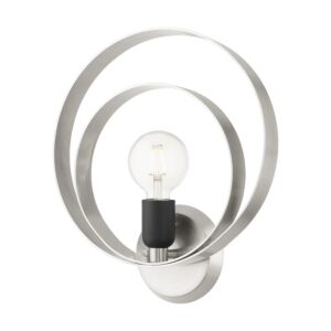 Modesto 1-Light Wall Sconce in Brushed Nickel w with Blacks