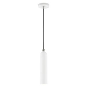 Ardmore 1-Light Pendant in White w with Brushed Nickels