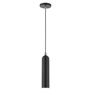 Ardmore 1-Light Pendant in Shiny Black w with Polished Chromes