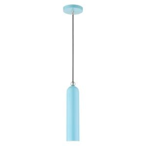Ardmore 1-Light Pendant in Shiny Baby Blue w with Polished Chromes