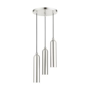 Ardmore 3-Light Pendant in Brushed Nickel w with Polished Chromes