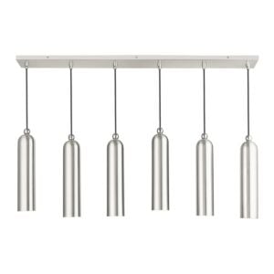 Ardmore 6-Light Linear Pendant in Brushed Nickel w with Polished Chromes