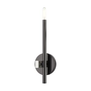 Denmark 1-Light Wall Sconce in Black Chrome w with Brushed Nickels