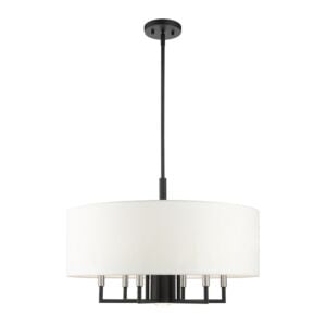 Meridian 7-Light Chandelier in Black w with Brushed Nickels