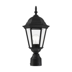 Hamilton 1-Light Outdoor Post Top Lantern in Textured Black
