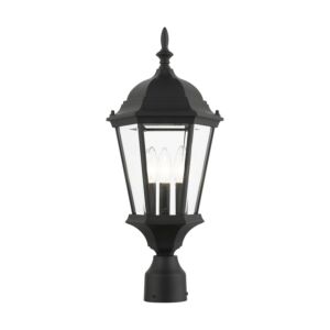 Hamilton 3-Light Outdoor Post Top Lantern in Textured Black