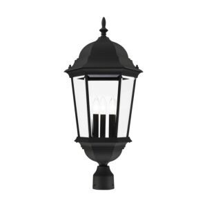 Hamilton 3-Light Outdoor Post Top Lantern in Textured Black
