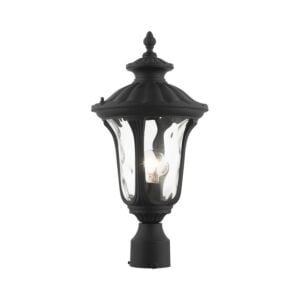 Oxford 1-Light Outdoor Post Top Lantern in Textured Black
