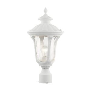 Oxford 1-Light Outdoor Post Top Lantern in Textured White