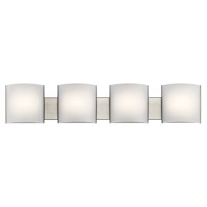 Kichler 40.75 Inch 4 Light White Acrylic LED Bathroom Vanity Light in Brushed Nickel
