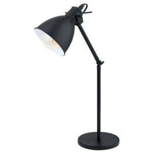Priddy 1-Light Table Lamp in Black with White
