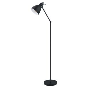 Priddy 1-Light Floor Lamp in Black with White