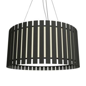 Slatted LED Pendant in Charcoal