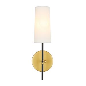 Mel 1-Light Wall Sconce in Brass and Black