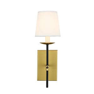 Eclipse 1-Light Wall Sconce in Brass and Black