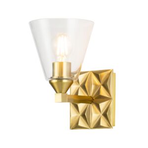 Alpha 1-Light Wall Sconce in Aged Brass