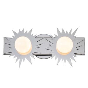Soleil 2-Light LED Bathroom Vanity Light in Polished Chrome