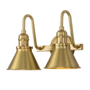 Provence 2-Light Bathroom Vanity Light in Aged Brass