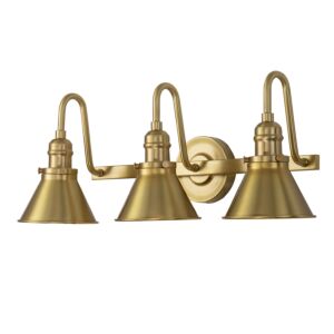 Provence 3-Light Bathroom Vanity Light in Aged Brass