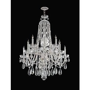 Crystorama Traditional Crystal 10 Light 35 Inch Traditional Chandelier in Polished Chrome with Clear Hand Cut Crystals