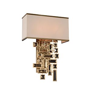 Allegri Vermeer 2 Light 19 Inch Wall Sconce in Brushed Champagne Gold