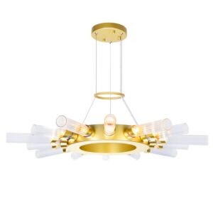 CWI Lighting Collar 14 Light Chandelier with Satin Gold finish