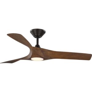Ryne 1-Light 52" Outdoor Ceiling Fan in Koa Woodgrain with Bronze Accents