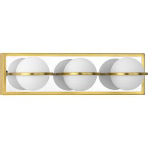 Pearl LED 3-Light LED Bathroom Vanity Light Bracket in Satin Brass