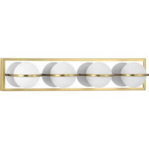 Pearl LED 4-Light LED Bathroom Vanity Light Bracket in Satin Brass