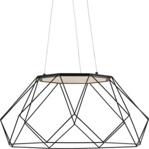 Geodesic LED 1-Light LED Pendant in Matte Black